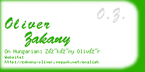 oliver zakany business card